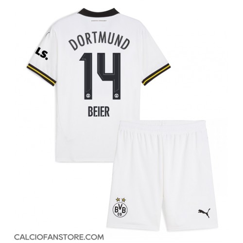 Maglia Calcio Borussia Dortmund Maximilian Beier #14 Terza Divisa Bambino 2024-25 Manica Corta (+ pantaloncini)